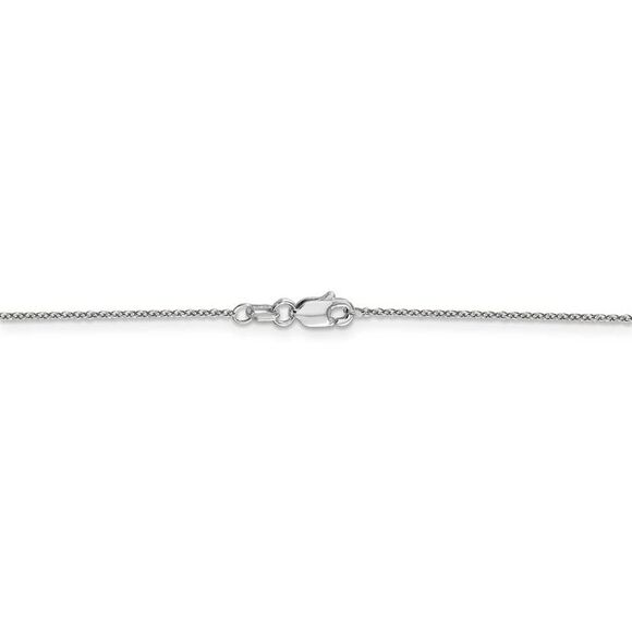 0.9mm 10k White Gold Solid Cable Chain Necklace, 16 Inch - Picture 4 of 8